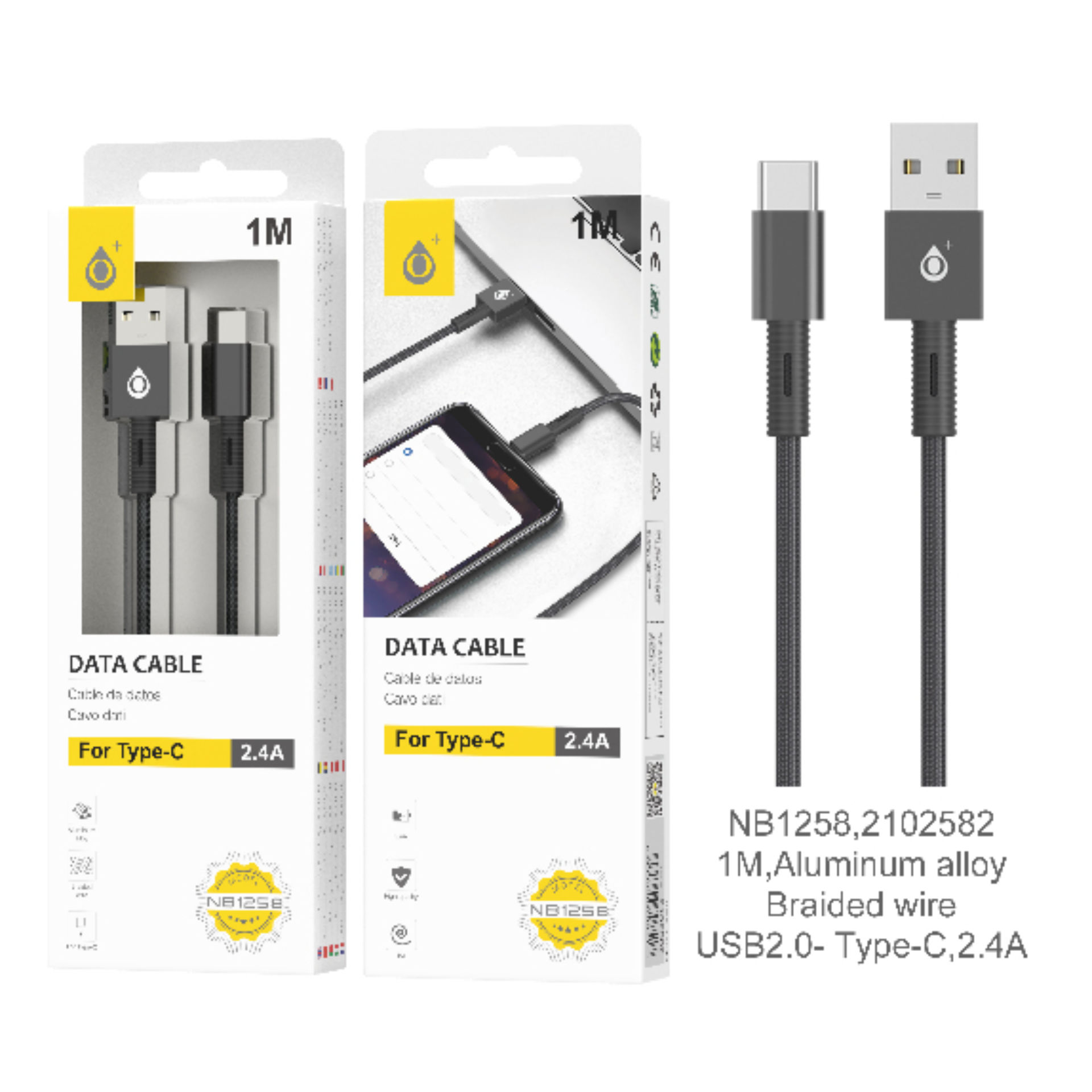 ONEPLUS NB1258 CAVO DATI USB Type-C 2.4A NEROOne Plus