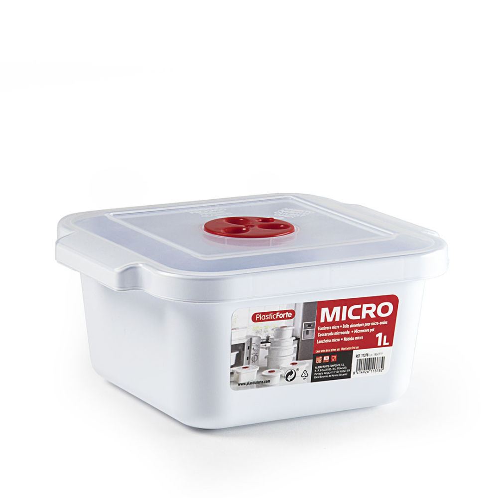 CASSERUOLA MICROONDE 1 L QUADRATAPlastic Forte
