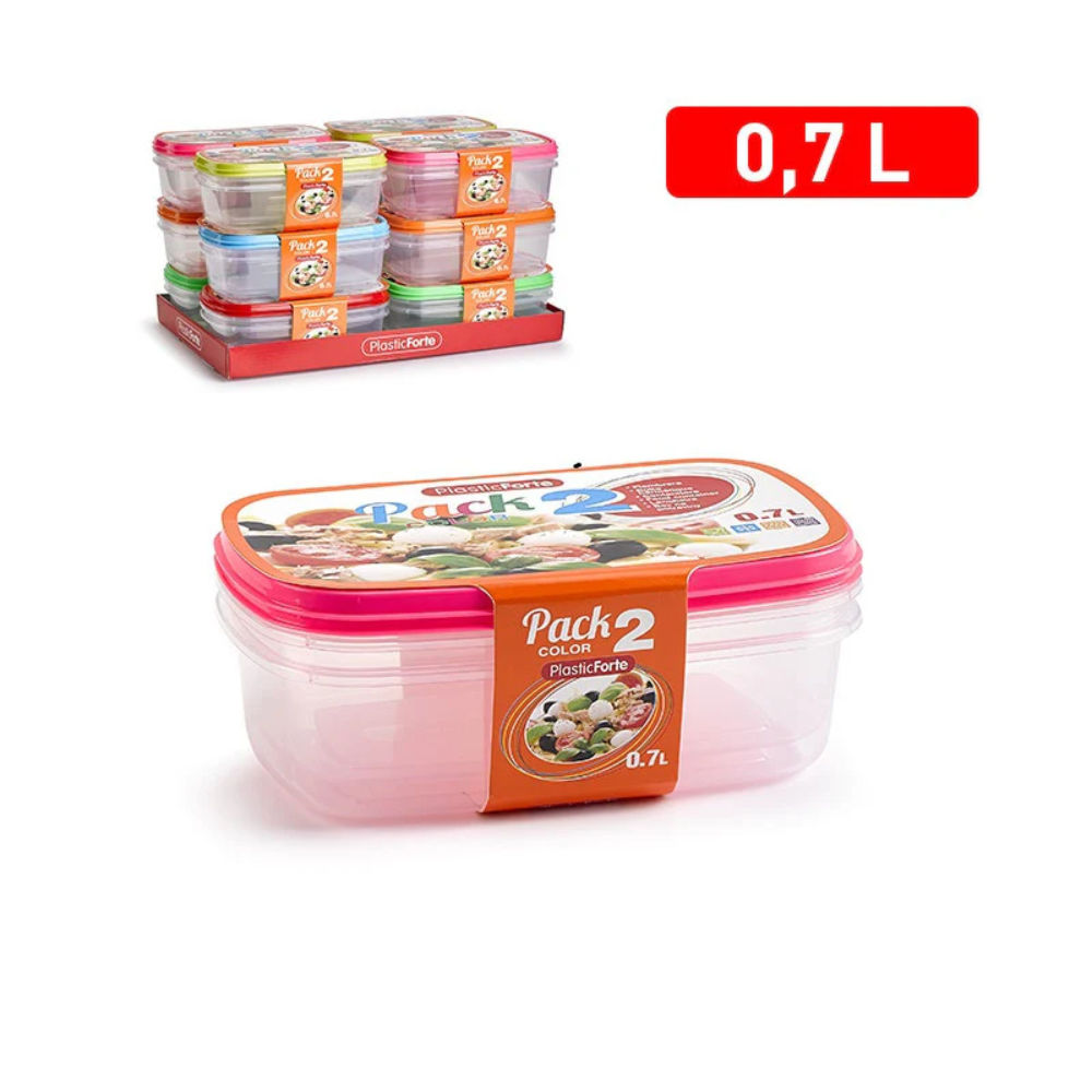 PACK 2 CONTENITORI 0,7 LPlastic Forte