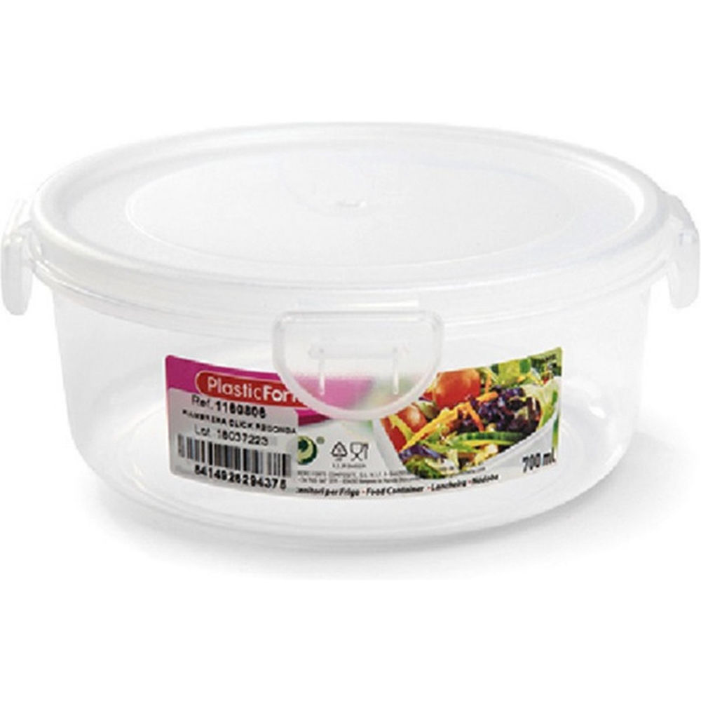 CONTENITORE CLICK TONDO 700 ML TRASPARENTEPlastic Forte