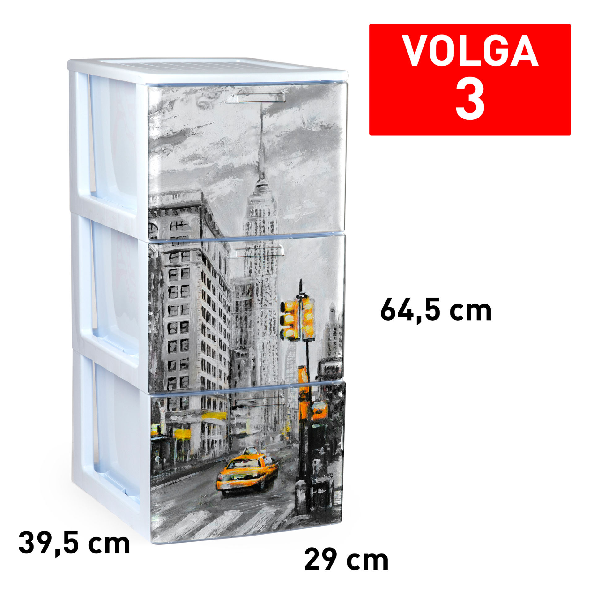 CASSETTIERA 3 CASSETTI VOLGA DECO30Plastic Forte