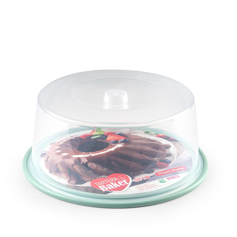 PORTA TORTA BAKER L 32 CM VERDE 441 F18 JARPlastic Forte