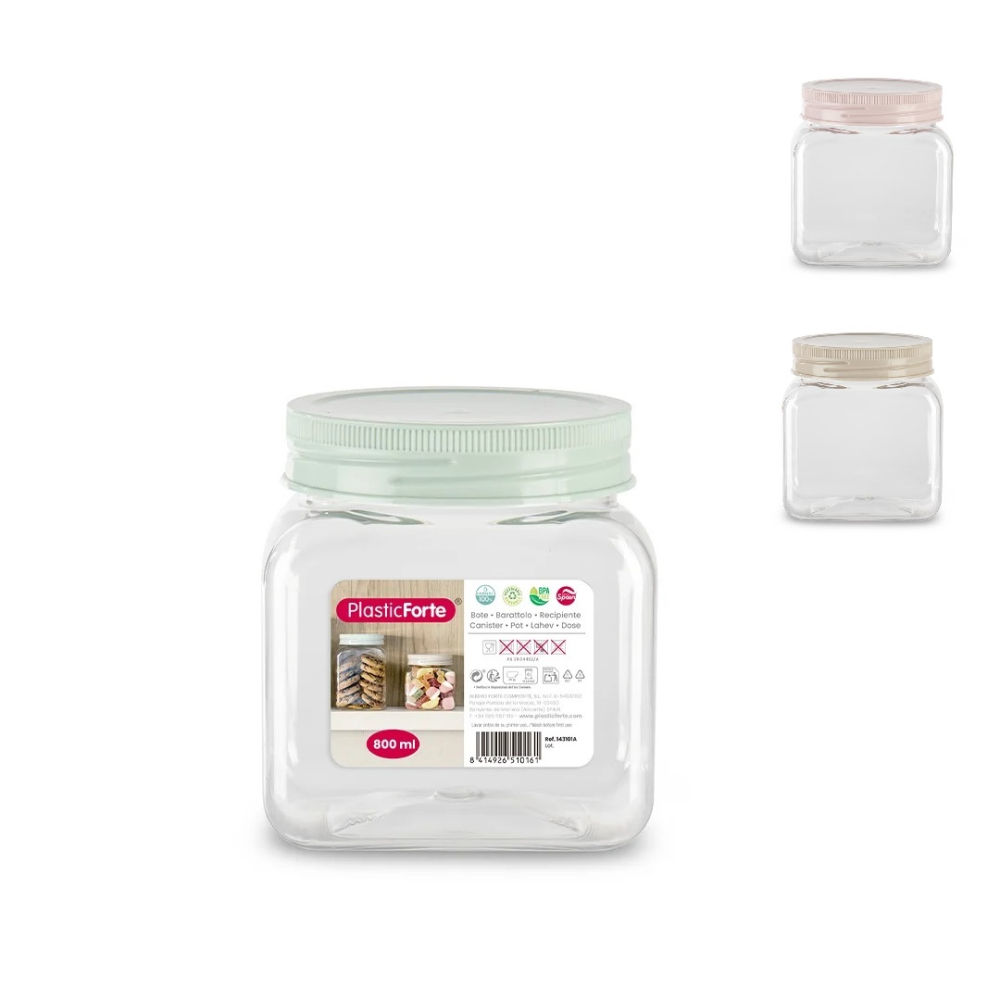 BARATTOLO QUADRATO CLASSIC 800 ML SURT VRMPlastic Forte