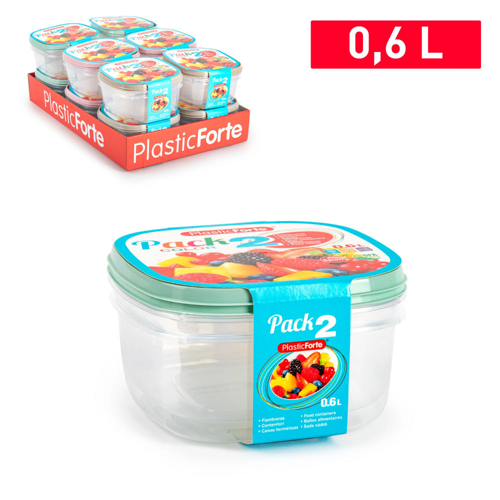 PACK 2 CONTENITORI  0,6 L SURT VRMPlastic Forte