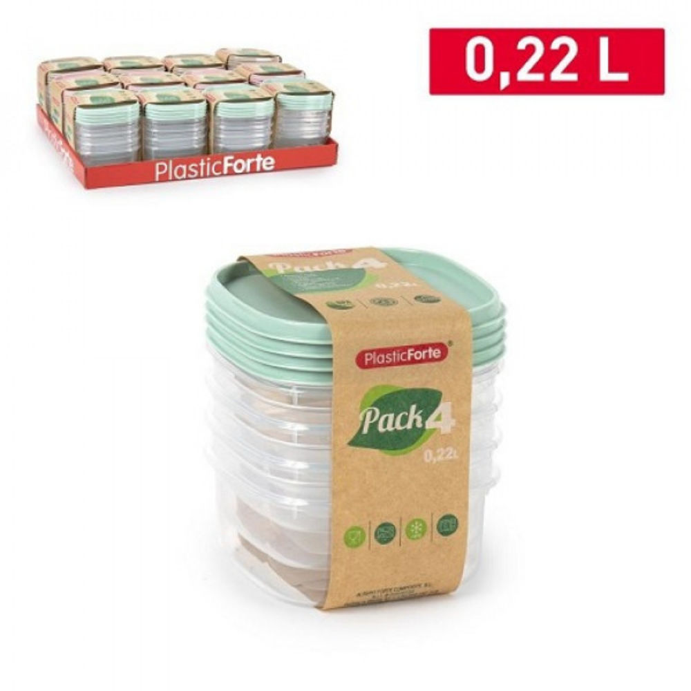 PACK 4 CONTENITORI  0,22 L SURT VRMPlastic Forte