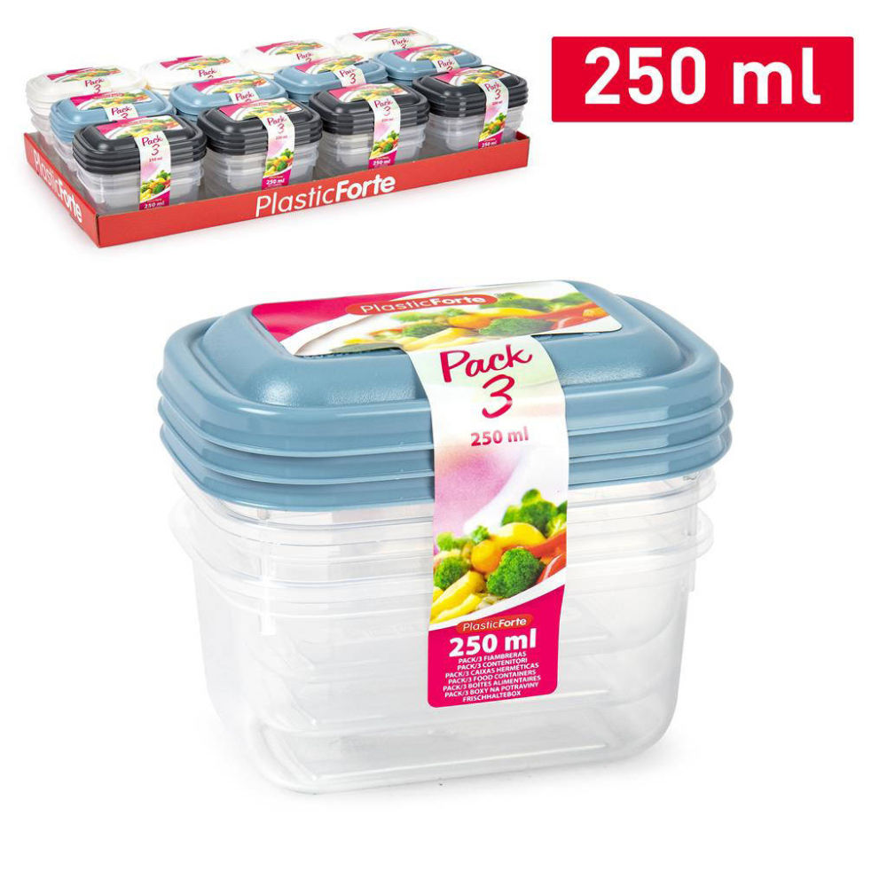 SET 3 CONTENITORI 250 ML SURTIDO BAGPlastic Forte