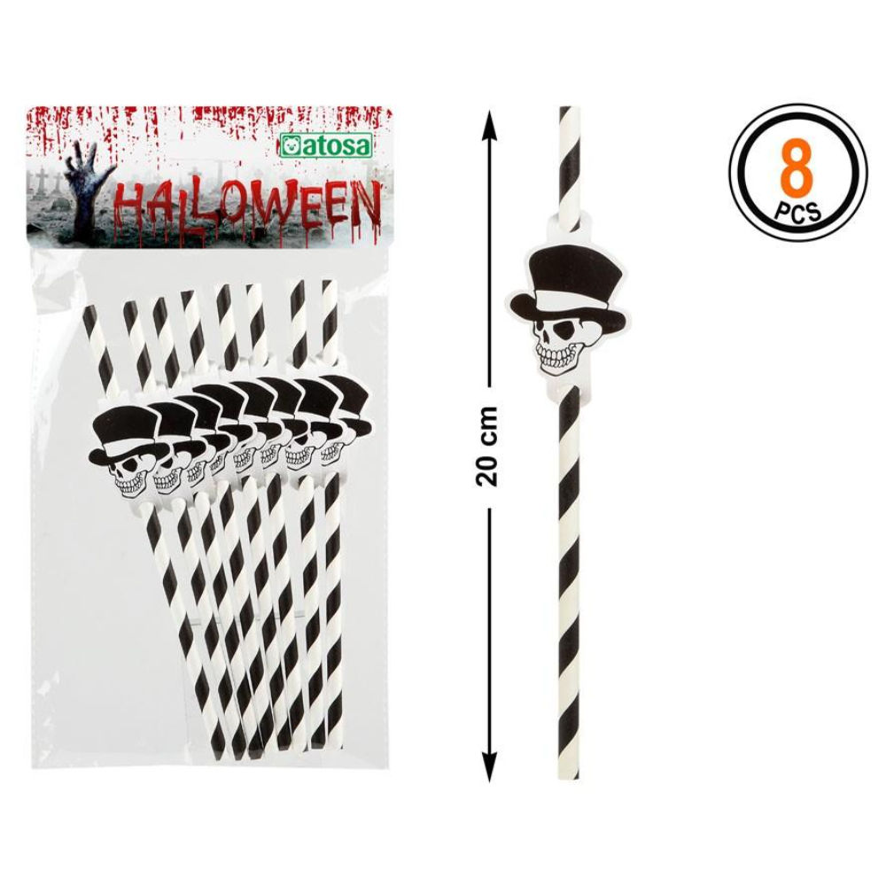 Atosa - Cannucce Halloween Skeleton - 8pzAtosa