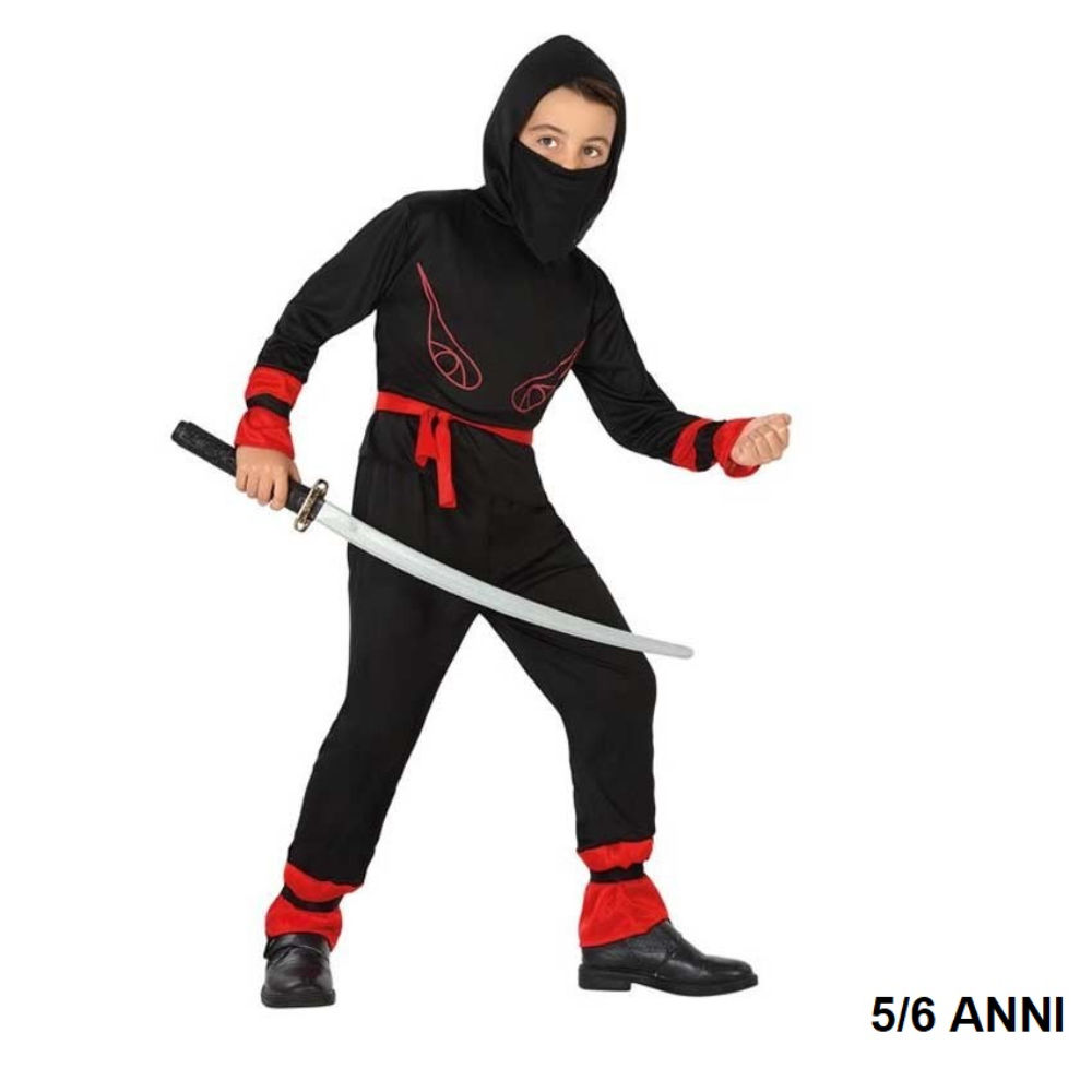 Atosa - Costume Ninja Rosso/Nero - 5/6 AnniAtosa