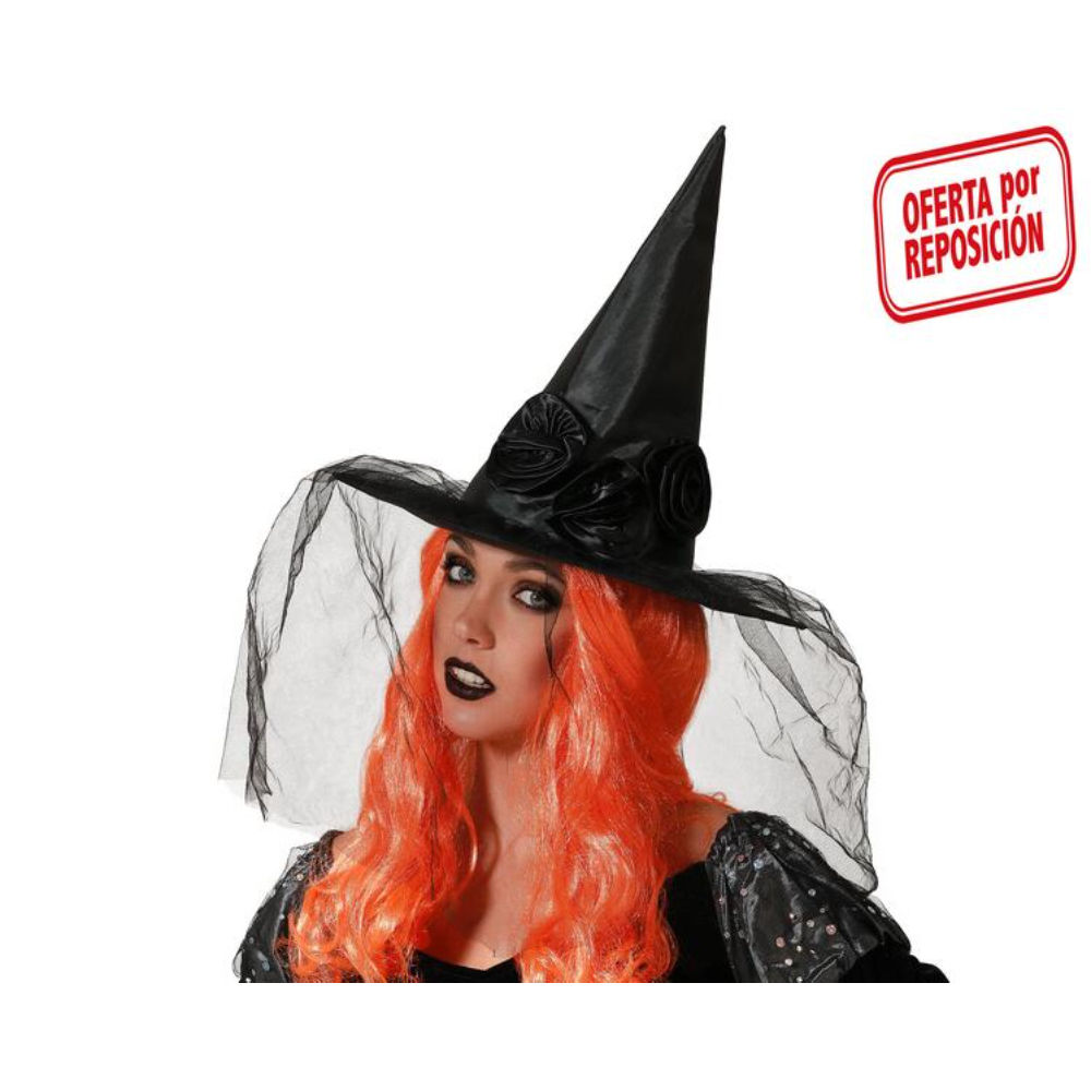 Atosa - Cappello Strega con Velo - NeroAtosa