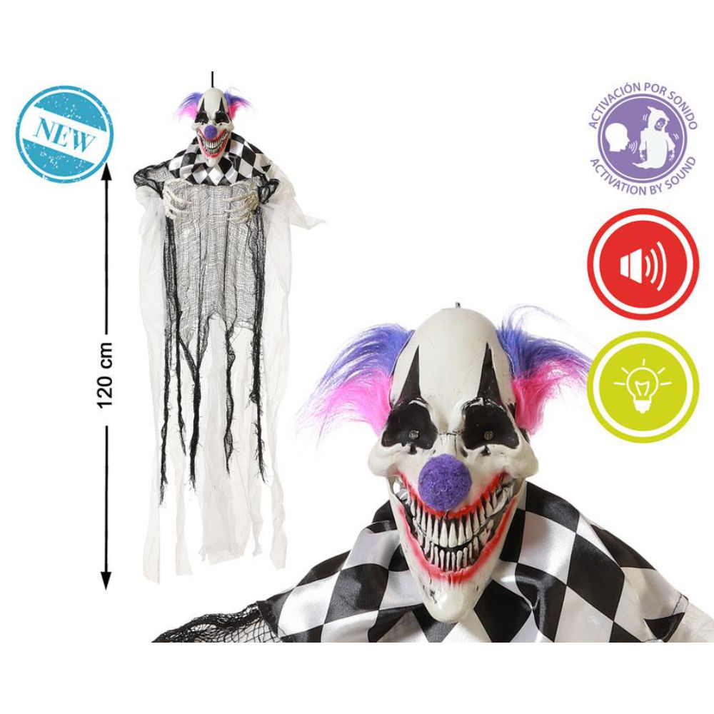 Atosa - Clown Halloween con Luci/Suono - 120cmAtosa