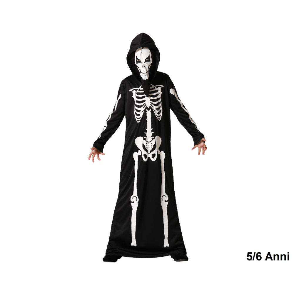 Atosa - Costume Scheletro Nero - 5/6 AnniAtosa