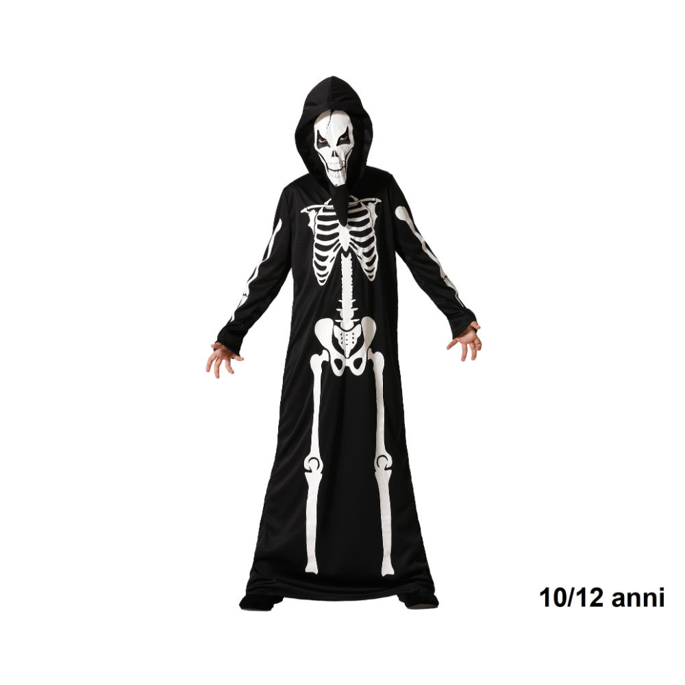 Atosa - Costume Scheletro Nero - 10/12 AnniAtosa