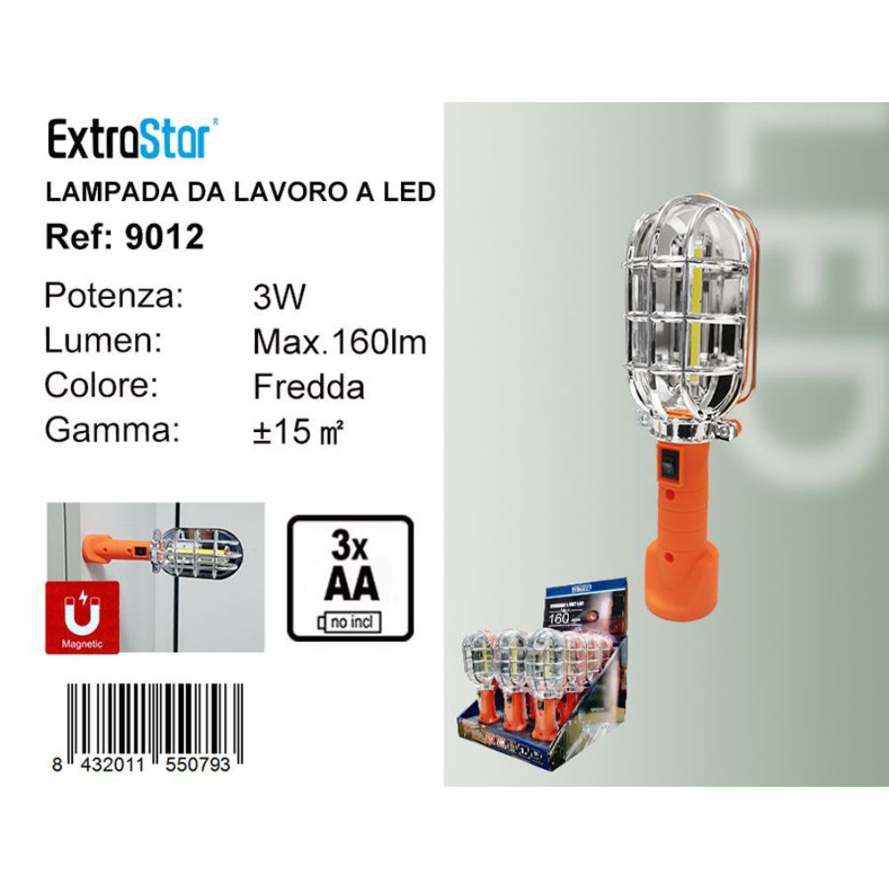 LAMPADA LED DA LAVORO 3W ARANCIONE - LUCE FREDDAExtrastar