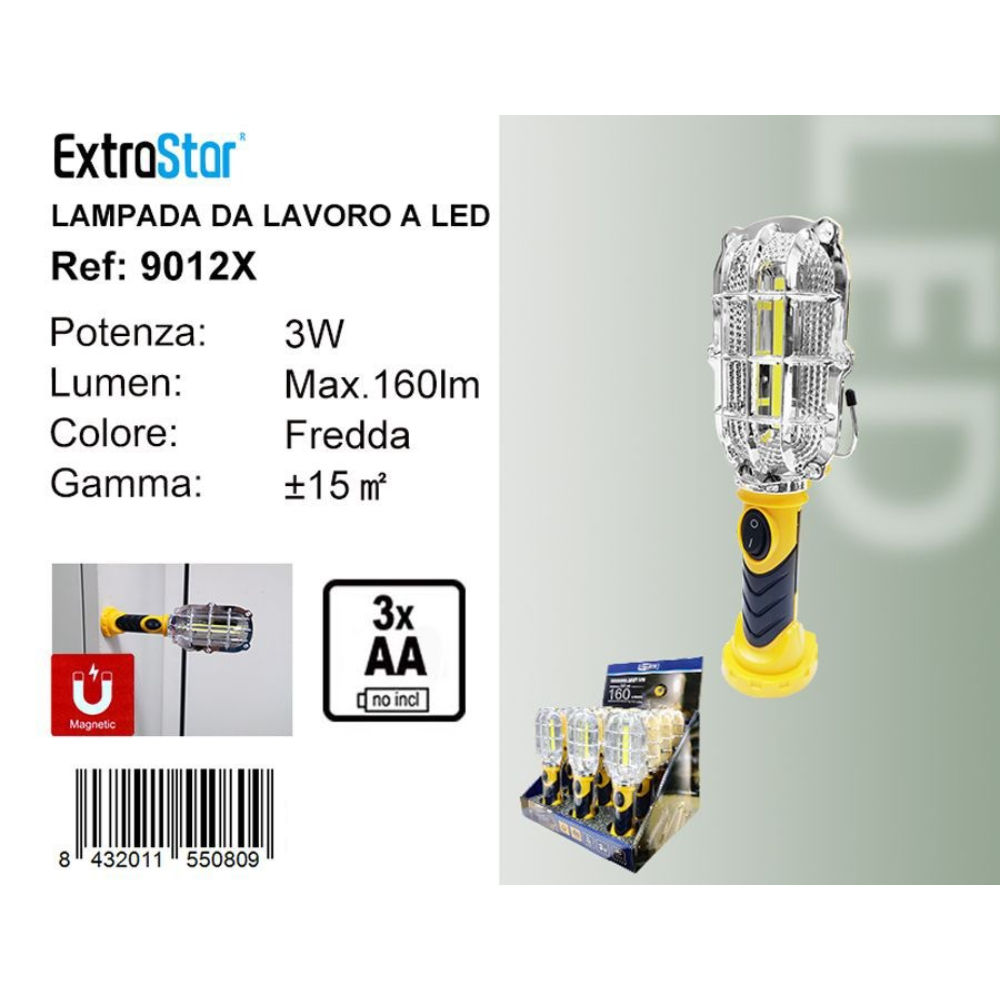 LAMPADA LED DA LAVORO 3W GIALLO - LUCE FREDDAExtrastar