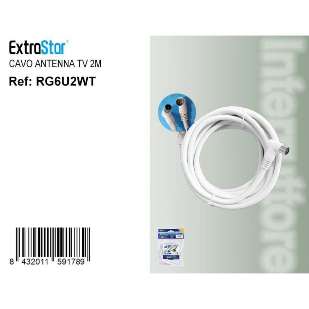 Cavo Antenna TV RG59 M/F - 2mExtrastar