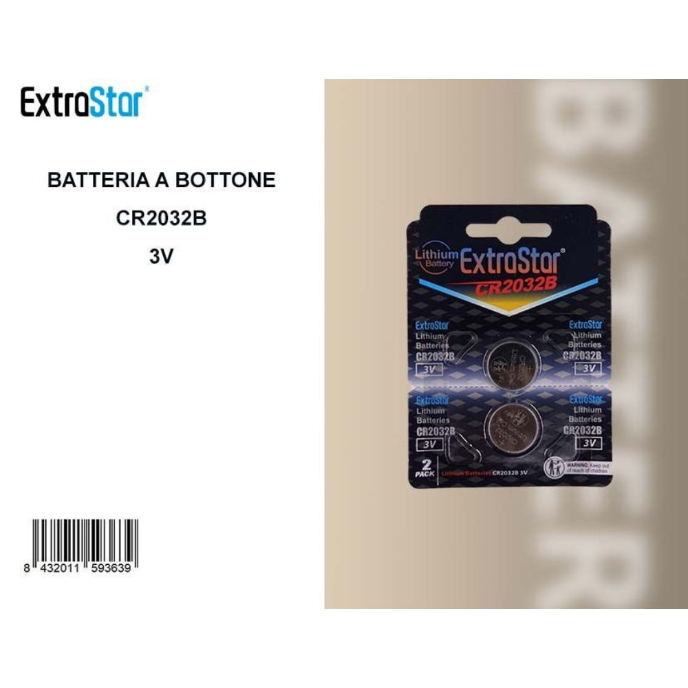 ExtraStar Batteria a Bottone CR2032 3V - 2pzExtrastar