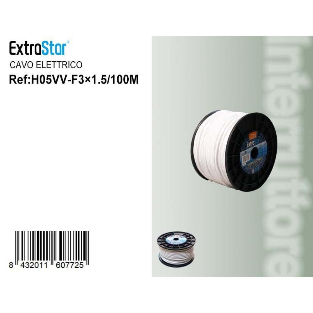 Cavo Elettrico F3x1.5mm² - 1m BiancoExtrastar