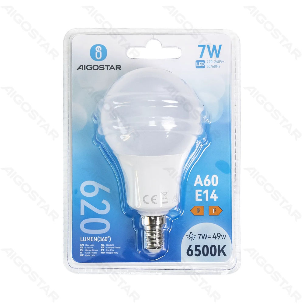 LAMPADINA LED A60 E14 7W - LUCE FREDDA - 620LMAigostar