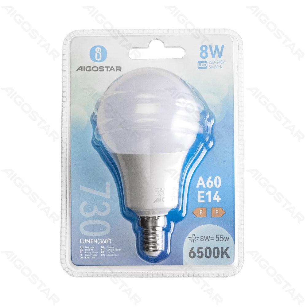 LAMPADINA LED A60 E14 8W - LUCE FREDDA - 730LMAigostar