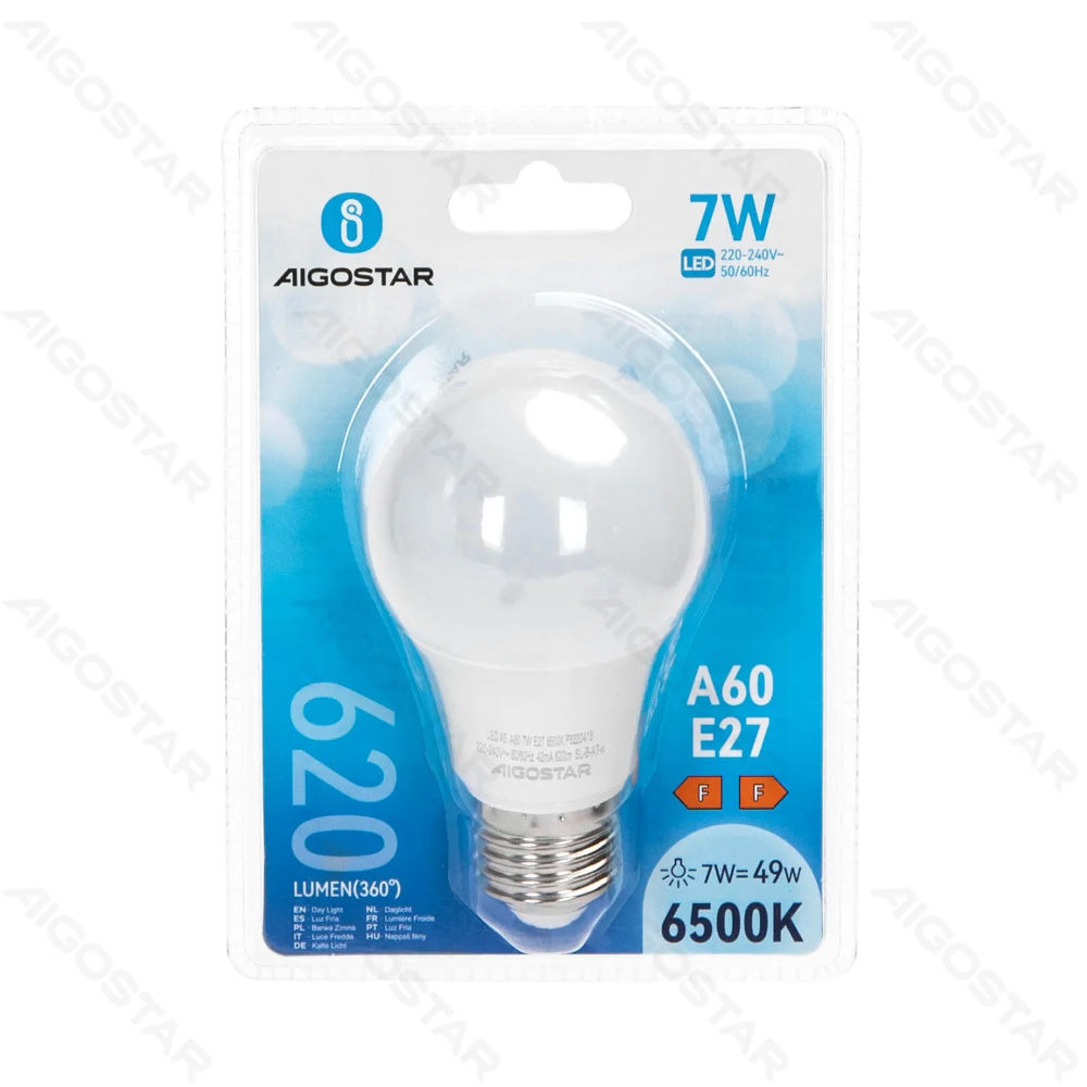 LAMPADINA LED A60 E27 7W - LUCE FREDDA - 620LMAigostar