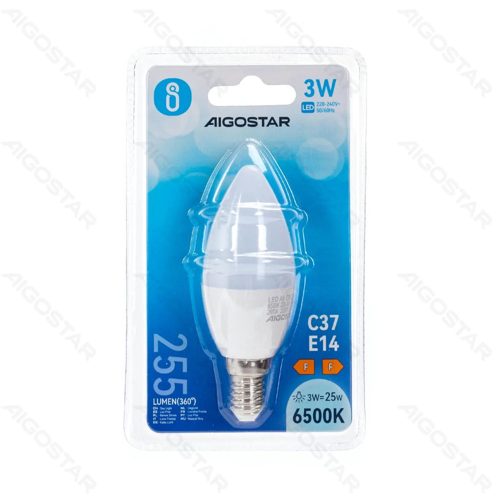LAMPADINA LED C37 E14 3W - LUCE FREDDA - 255LMAigostar
