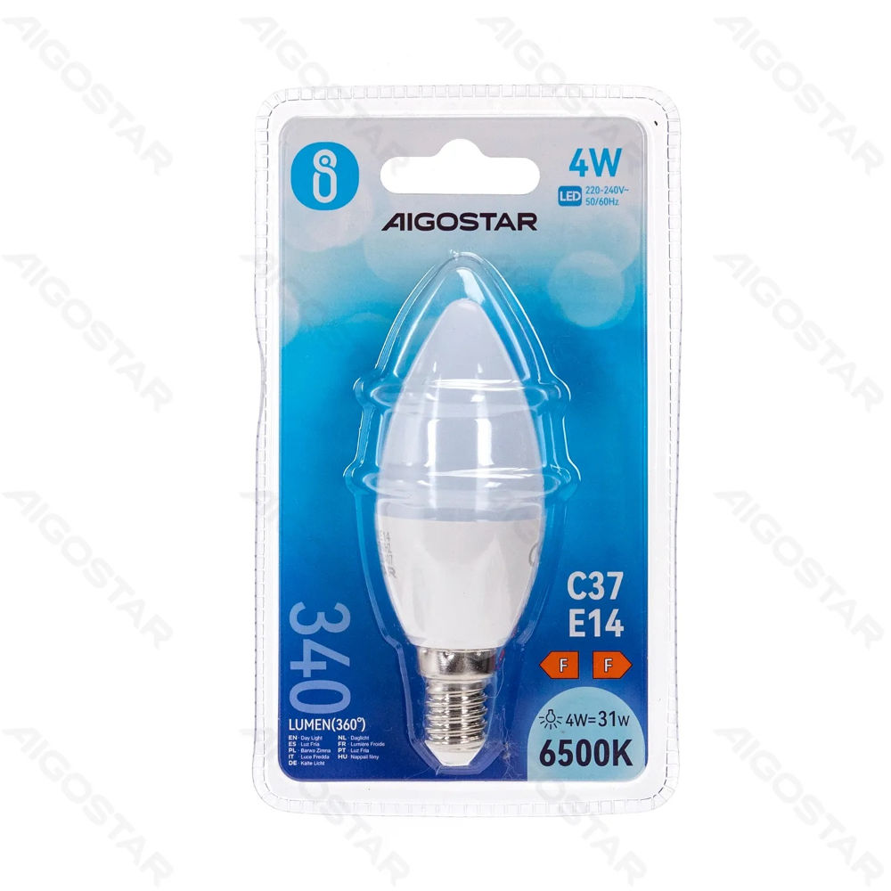 LAMPADINA LED C37 E14 4W - LUCE FREDDA - 340LMAigostar