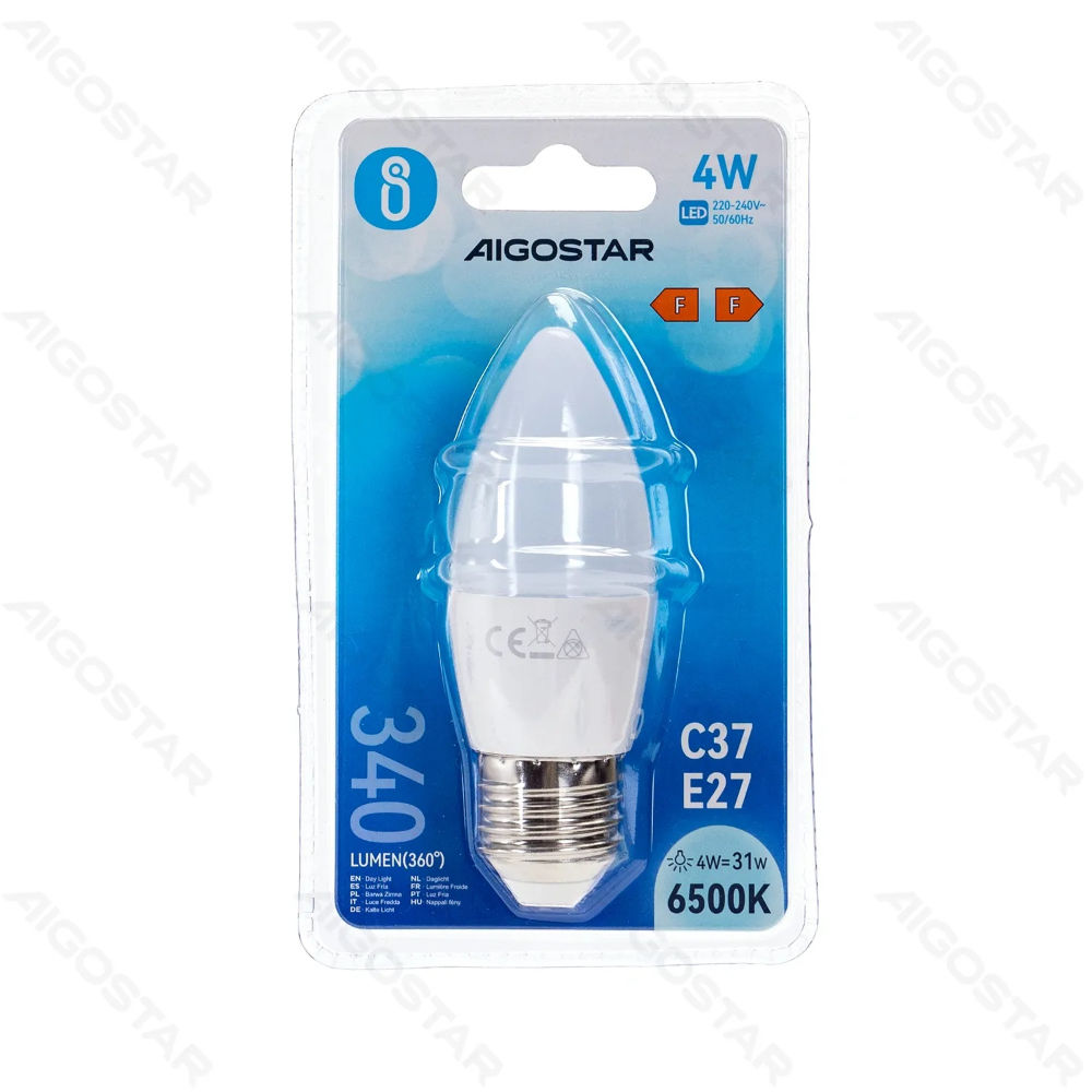 LAMPADINA LED C37 E27 4W - LUCE FREDDA - 340LMAigostar