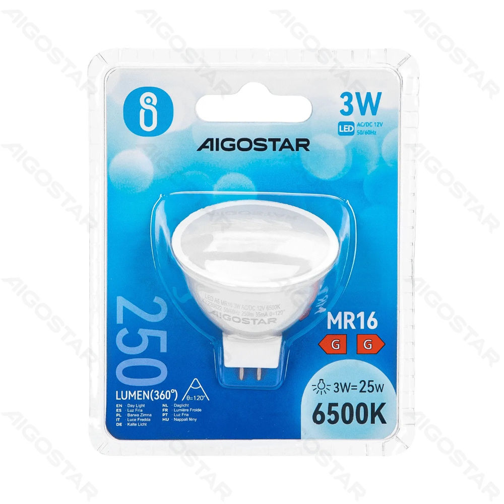 LAMPADINA LED MR16 3W - LUCE FREDDA - 250LMAigostar