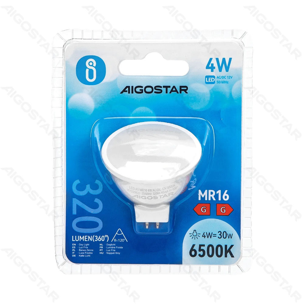 LAMPADINA LED MR16 4W - LUCE FREDDA - 320LMAigostar
