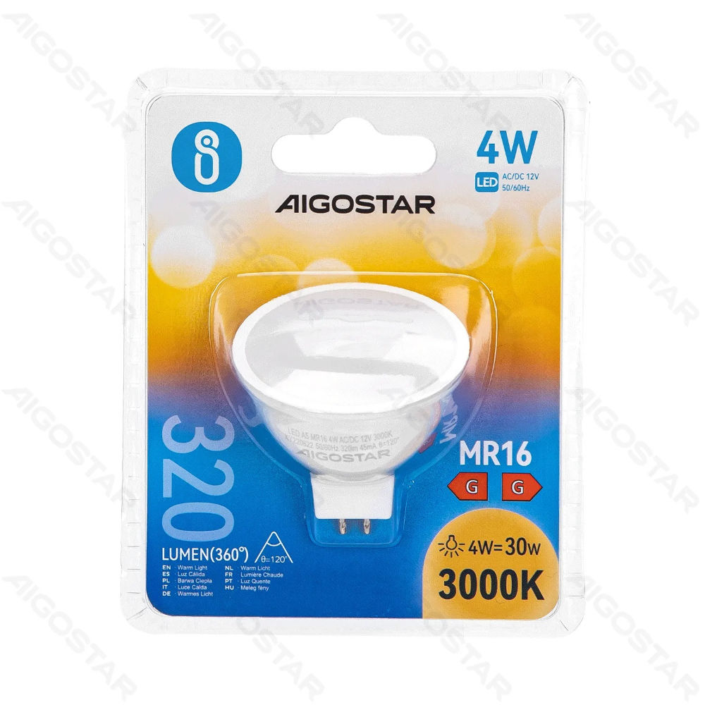 LAMPADINA LED MR16 4W - LUCE CALDA - 320LMAigostar