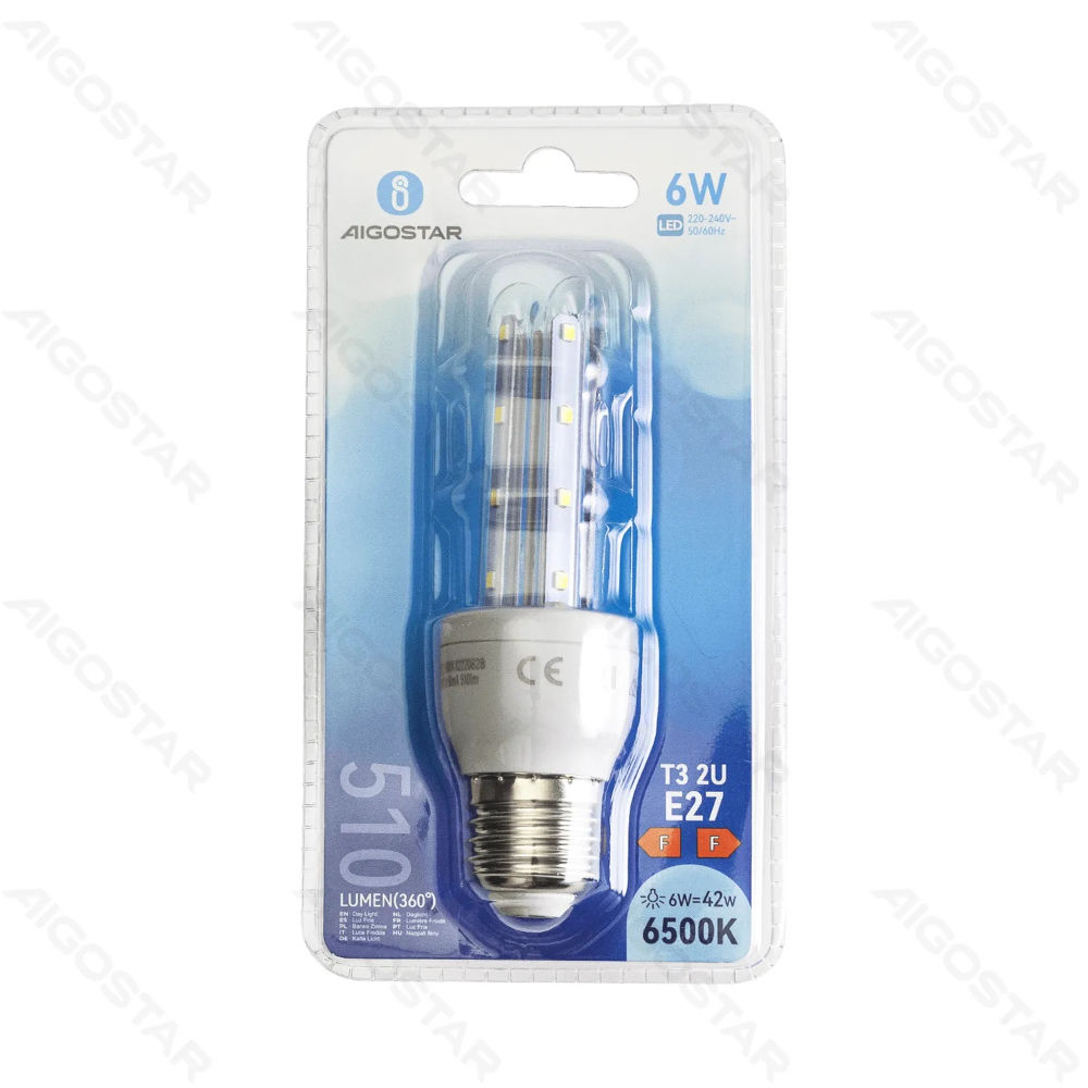 LAMPADINA LED-2U E27 6W - LUCE FREDDA - 510LMAigostar