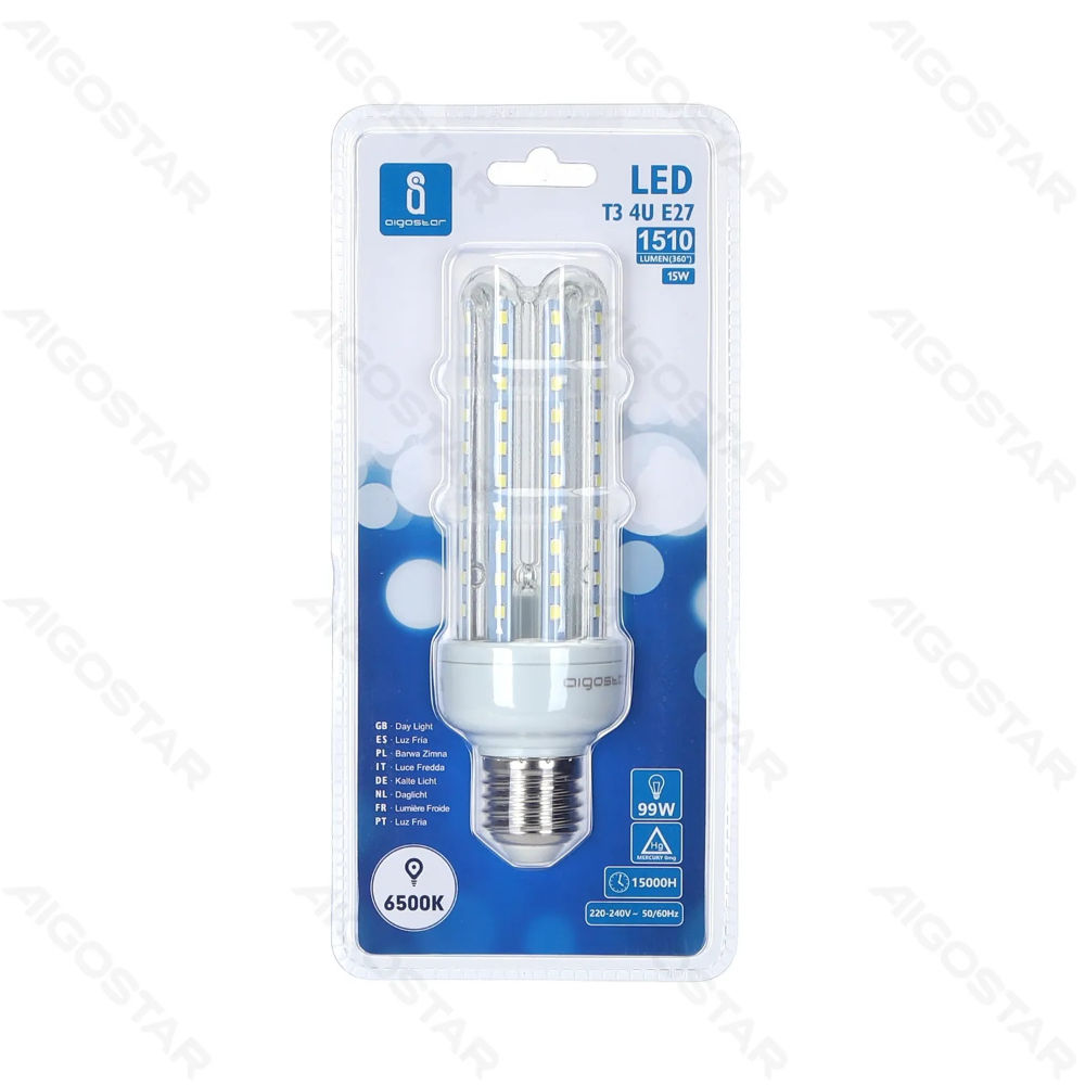 LAMPADINA LED-4U E27 15W - LUCE FREDDA - 1510LMAigostar