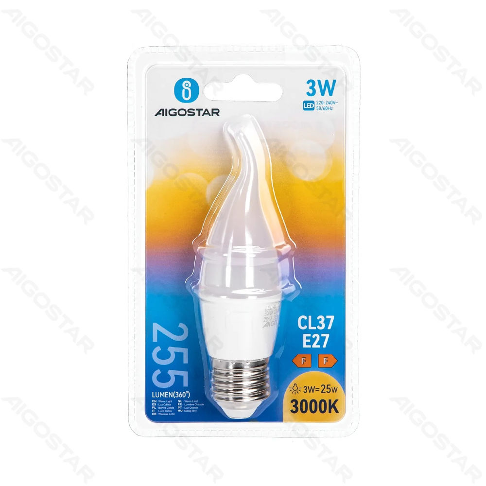 LAMPADINA LED A FIAMMA CL37 E27 3W - LUCE CALDA 255LMAigostar