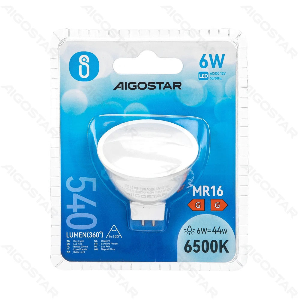 LAMPADINA LED MR16 6W - LUCE FREDDA - 540LMAigostar