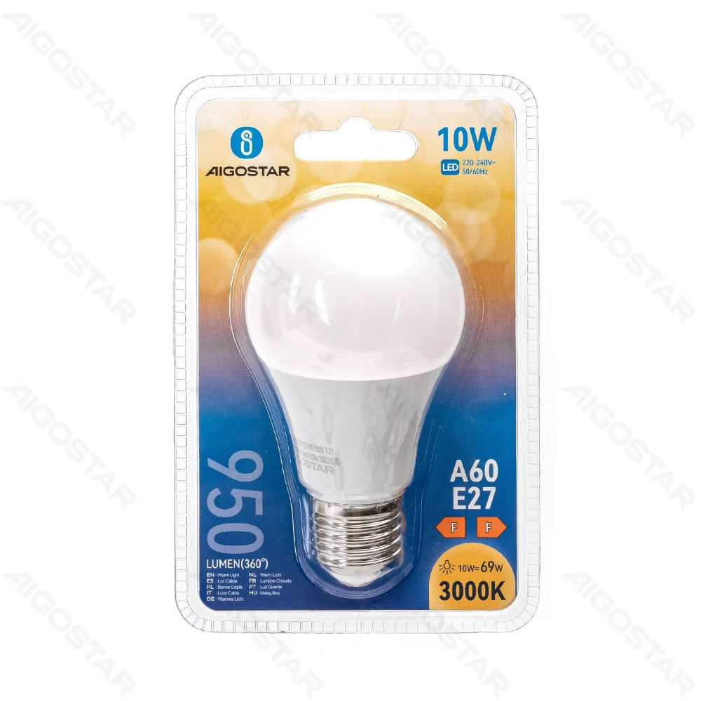 LAMPADINA LED A60 E27 10W - LUCE CALDA - 950LMAigostar