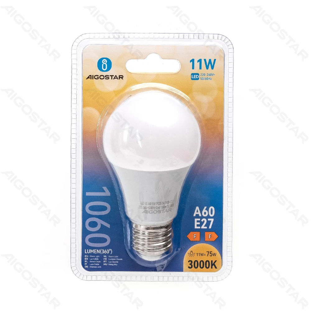 LAMPADINA LED A60 E27 11W - LUCE CALDA - 1060LMAigostar