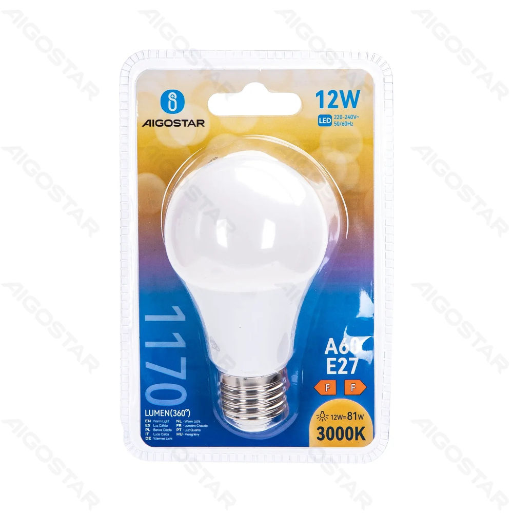 LAMPADINA LED A60 E27 12W - LUCE CALDA - 1170LMAigostar