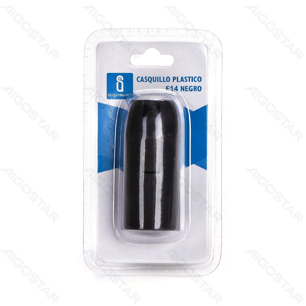 PORTALAMPADA E14 IN PLASTICA - NEROAigostar