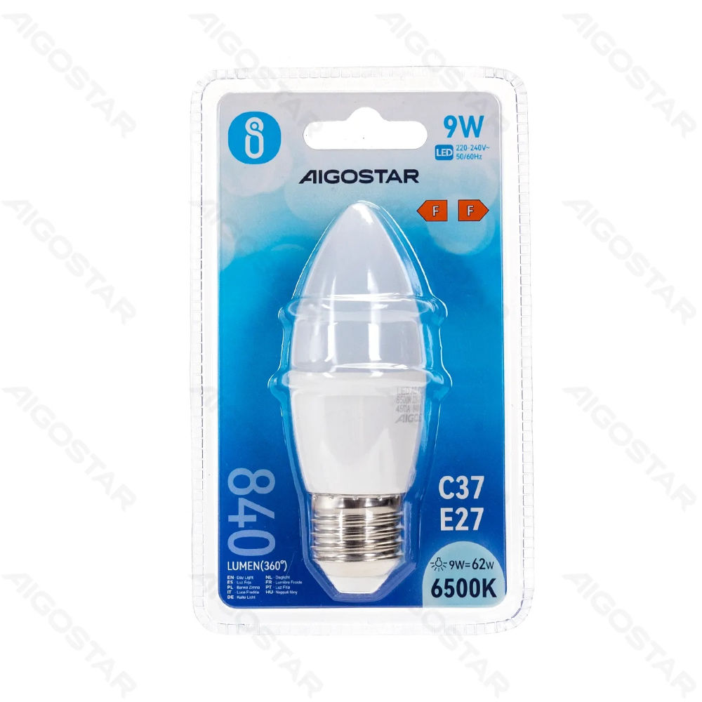 LAMPADINA LED C37 E27 9W - LUCE FREDDA - 840LMAigostar