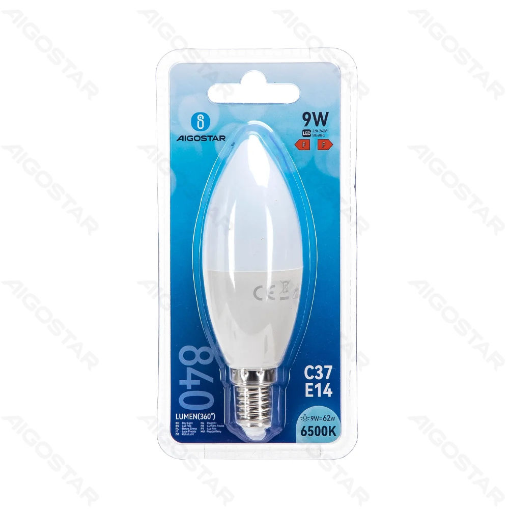 LAMPADINA LED C37 E14 9W - LUCE FREDDA - 840LMAigostar