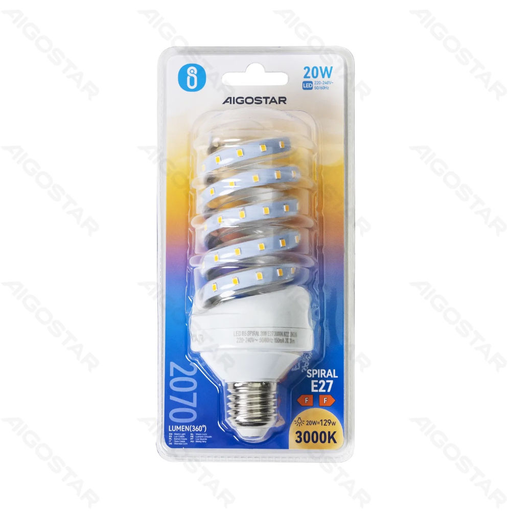 LAMPADINA LED A SPIRALE E27 20W - LUCE CALDA - 2070LMAigostar