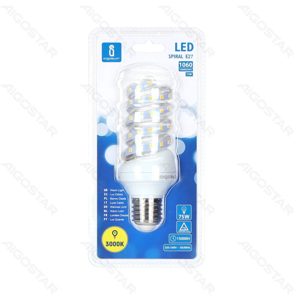 LAMPADINA LED A SPIRALE E27 11W - LUCE CALDA - 1060LMAigostar