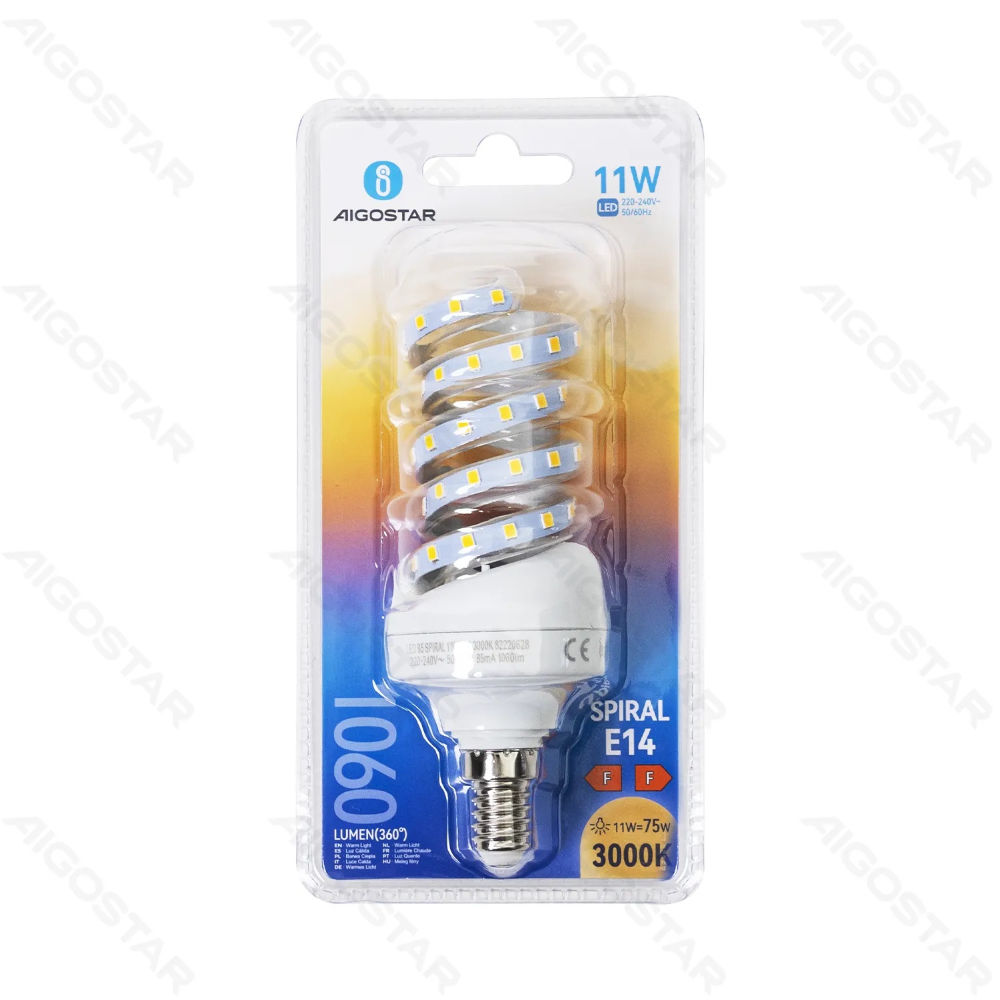 LAMPADINA LED A SPIRALE E14 11W - LUCE CALDA - 1060LMAigostar