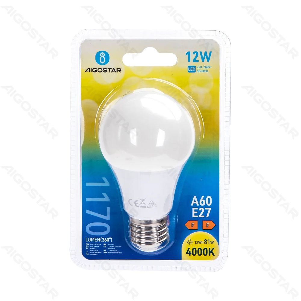LAMPADINA LED A60 E27 12W - LUCE NEUTRA - 1170LMAigostar