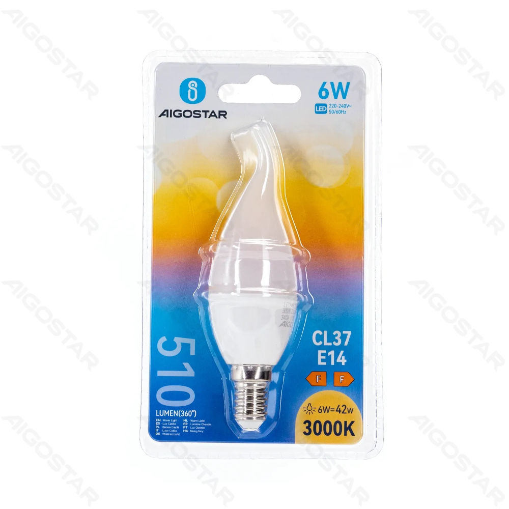 LAMPADINE LED A FIAMMA CL37 E14 6W - LUCE CALDA - 510LMAigostar
