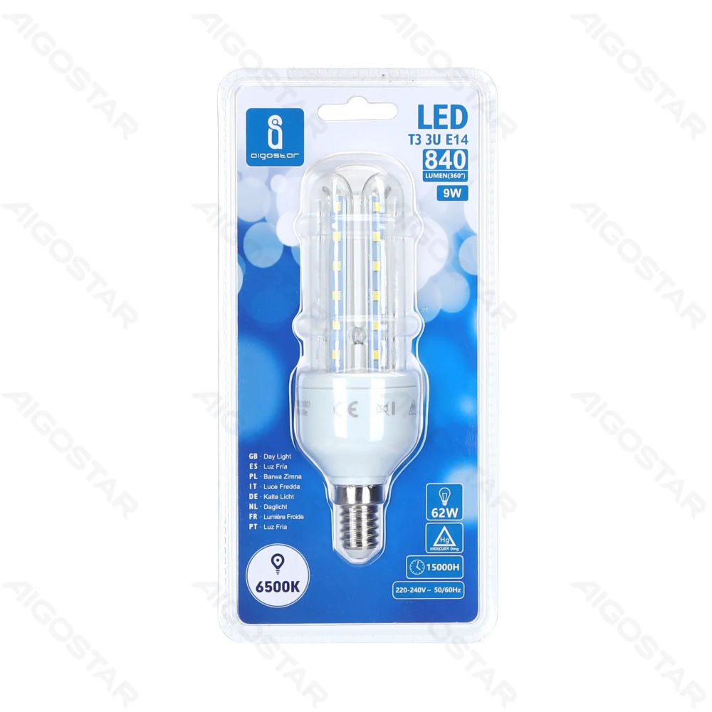 LAMPADINA LED-3U E14 9W - LUCE FREDDA - 840LMAigostar