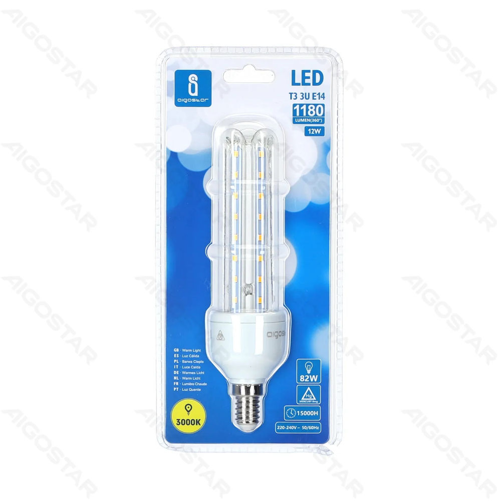 LAMPADINA LED-3U E14 12W - LUCE CALDA - 1180LMAigostar
