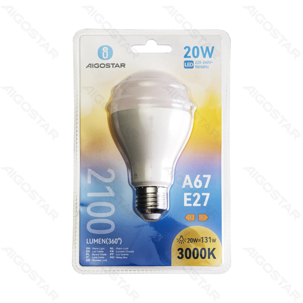 LAMPADINA LED A67 E27 20W - LUCE CALDA - 2100LMAigostar