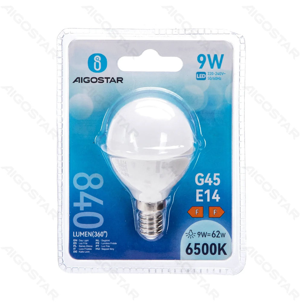 MINI GLOBO LED G45 E14 9W - LUCE FREDDA - 840LMAigostar