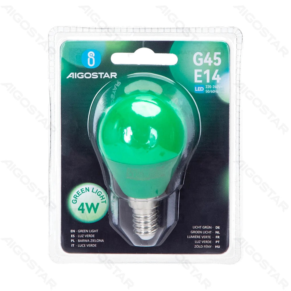 LAMPADINA LED G45 E14 4W - LUCE VERDEAigostar